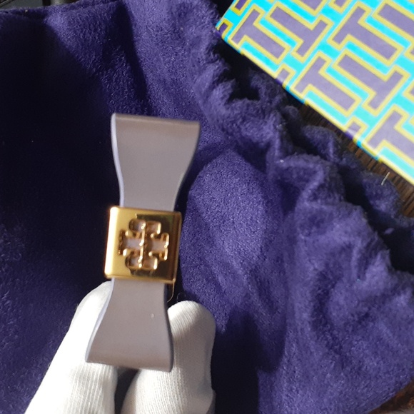 TORY BURCH SAHARA BLUE PURPLE BOW BRACELET - Picture 7 of 7